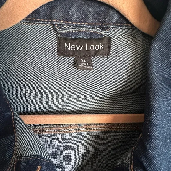 New Look- Cropped Denim Trucker Jacket - Classic Blue- XL - Picture 3 of 5